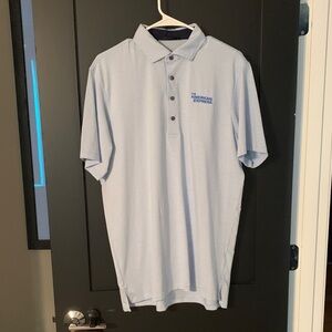 Greyson Clothiers Men's Light Blue Striped Polo Size Large